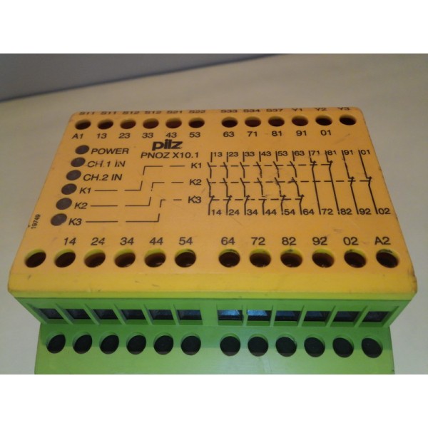 Safety Relay, PNOZ X10.1 24VDC 6n/o 4n/c 6LED,Pilz